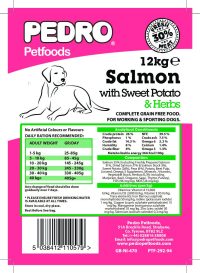 Pedro Salmon with 30% Fresh Meat & Herb 12kg – Premium Grain Free
