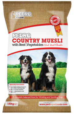 Pedro Country Muesli with Beef, Vegetables & Real Meat Chunks – 15kg