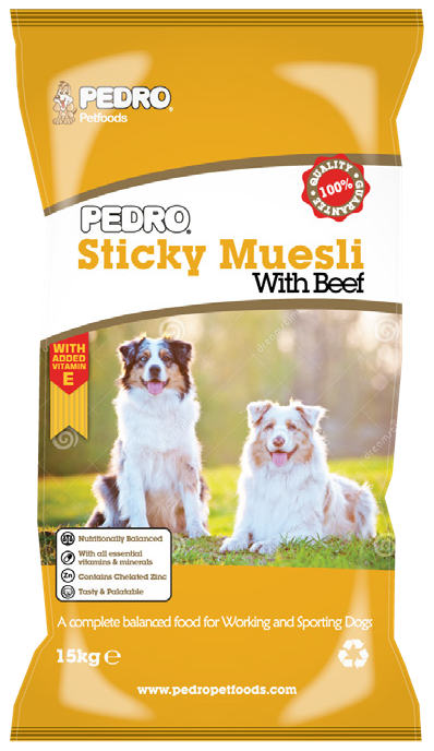 Pedro Sticky Muesli with Beef Working Dog Food – 15kg